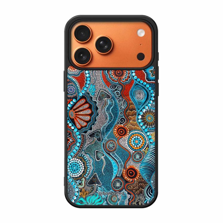 Aboriginal Art Story Glass Case For iPhone 17 Pro Max