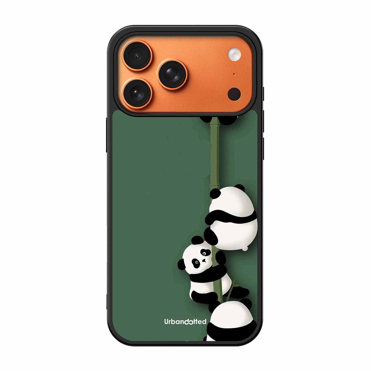 Climbing Pandas Glass Case For iPhone 17 Pro Max