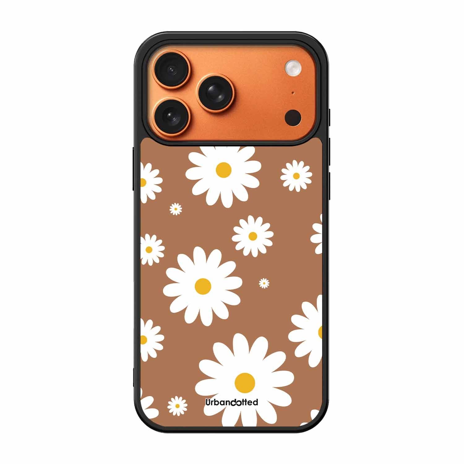 Tan Daisy Field Glass Case For iPhone 17 Pro Max