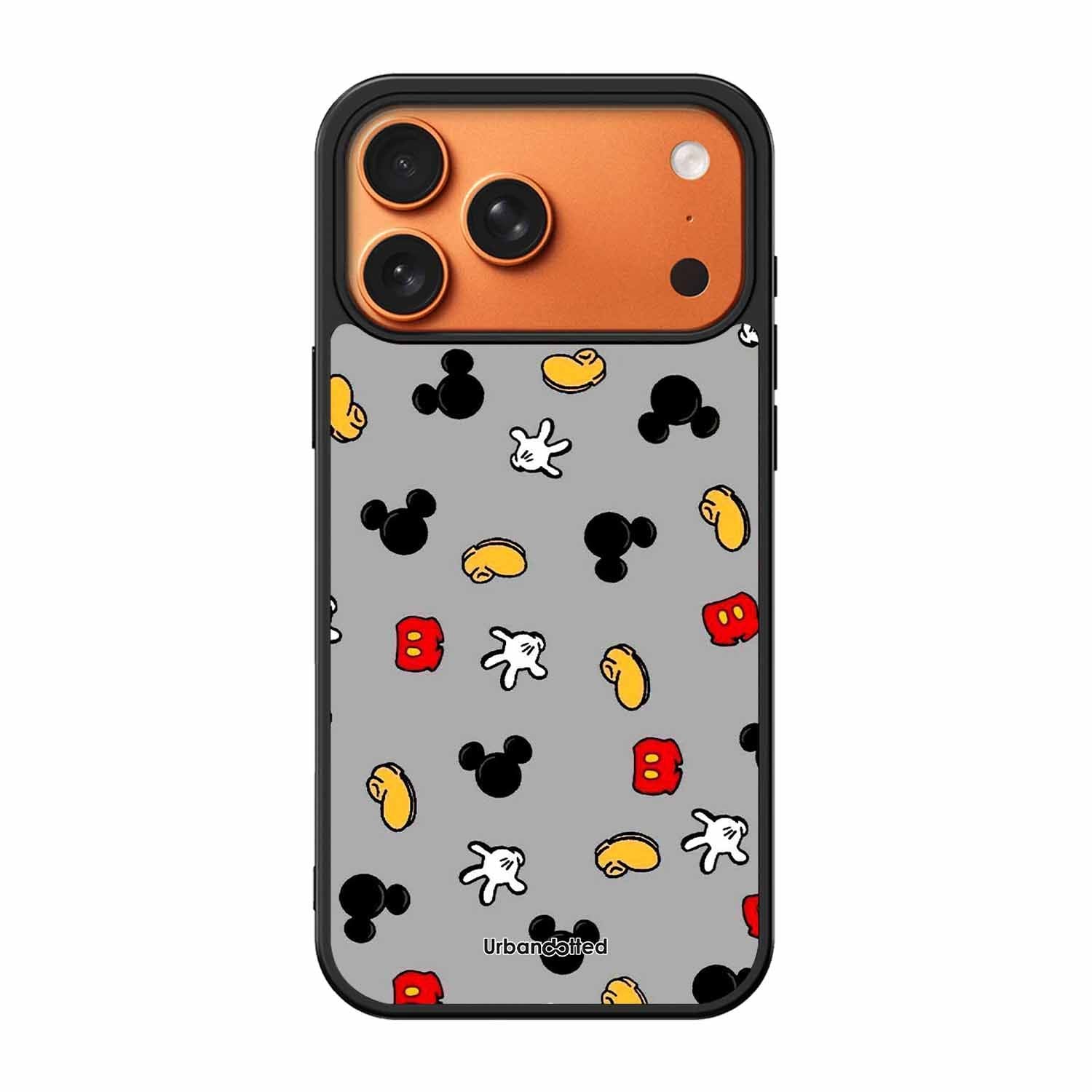 Whimsical Mouse Pattern Glass Case For iPhone 17 Pro Max