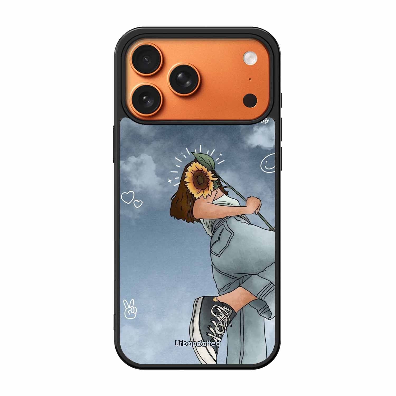 Girl with Sunflower Crown Glass Case For iPhone 17 Pro Max