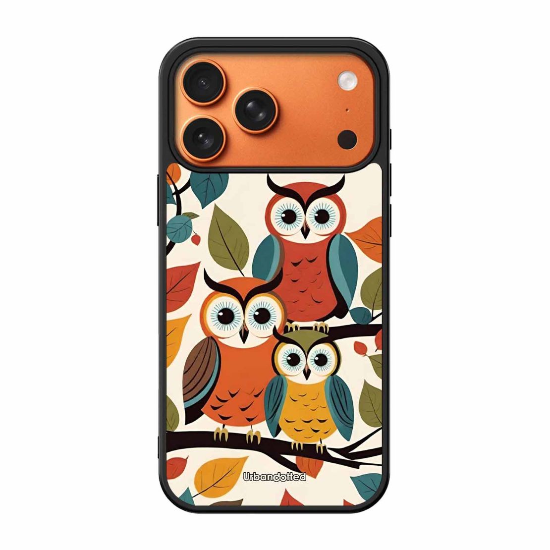 Retro Owl Family Glass Case For iPhone 17 Pro Max