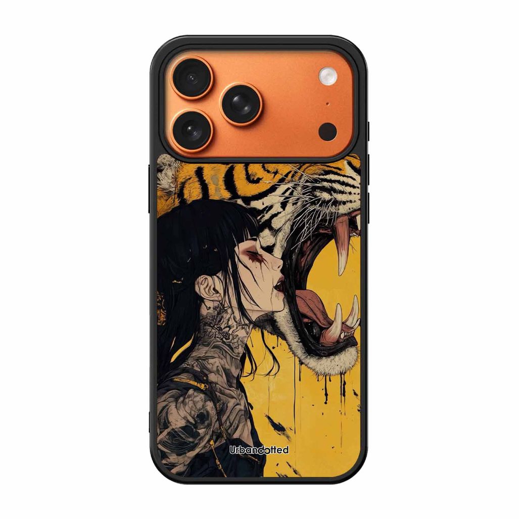 Tattooed Girl with Tiger Glass Case For iPhone 17 Pro Max