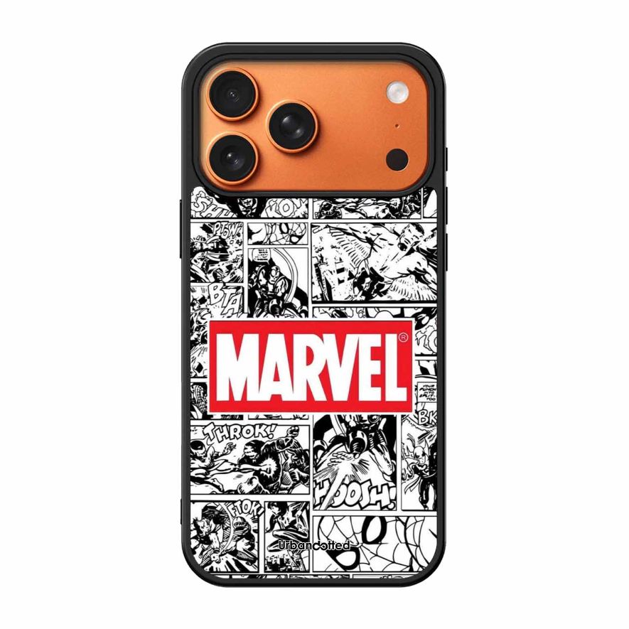 Black and White Comic Book Glass Case For iPhone 17 Pro Max