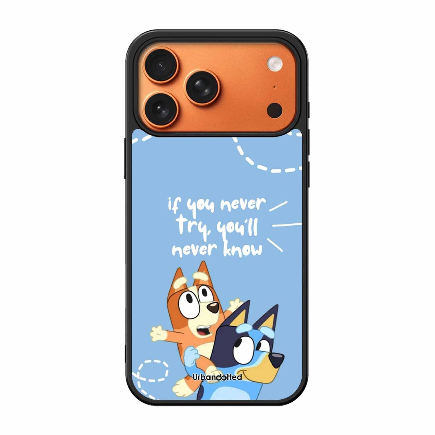 Bluey and Bingo Quote Glass Case For iPhone 17 Pro Max