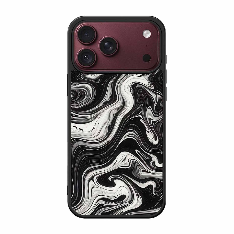 Monochrome Marble Glass Case For iPhone 18 Pro Max