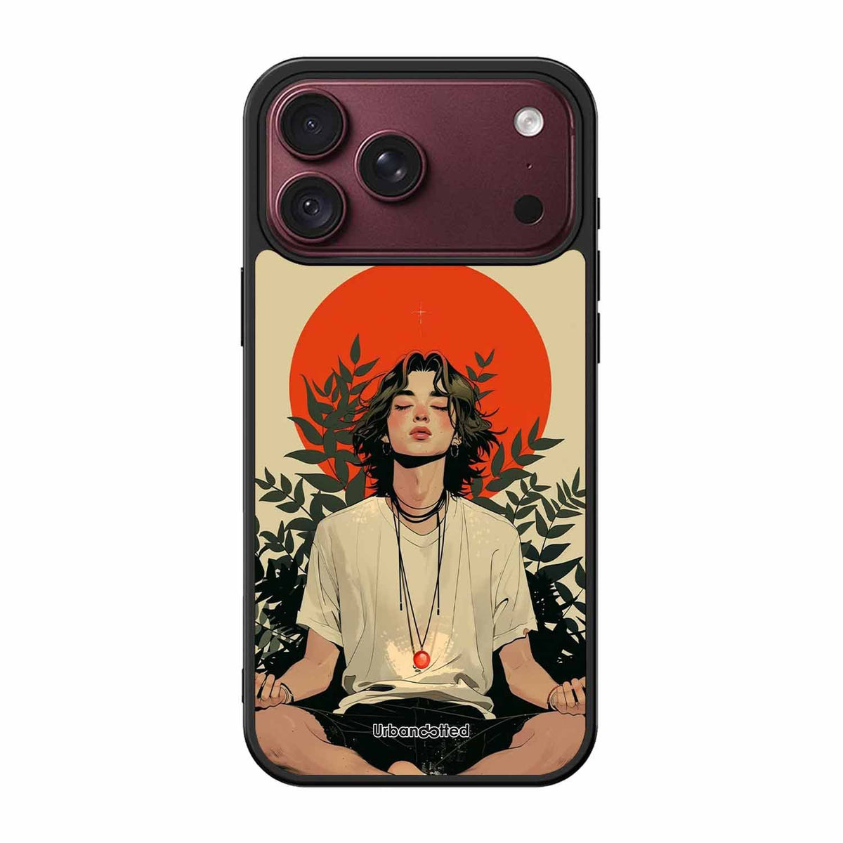 Meditating Figure Glass Case For iPhone 18 Pro Max