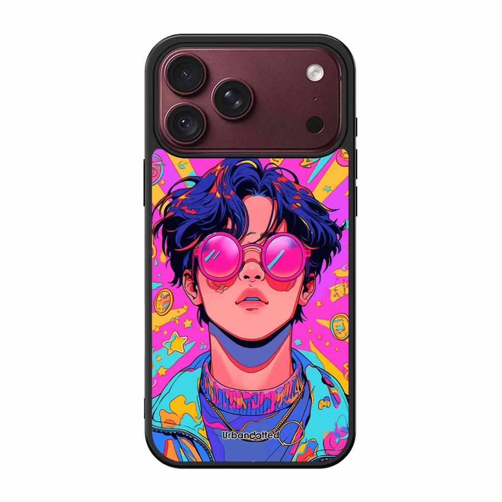 Neon Vibes Portrait Glass Case For iPhone 18 Pro
