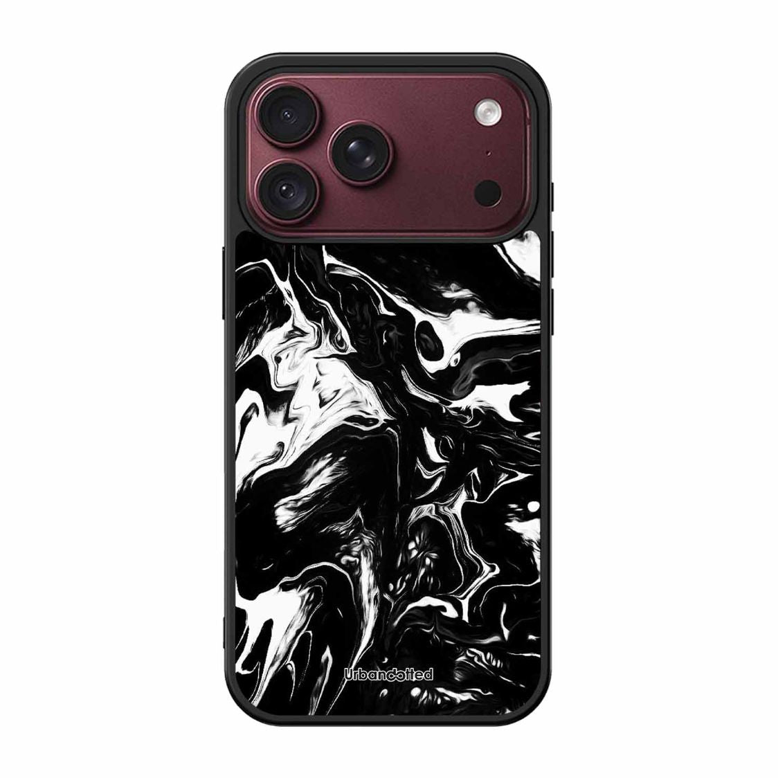 Dark Marble Texture Glass Case For iPhone 18 Pro