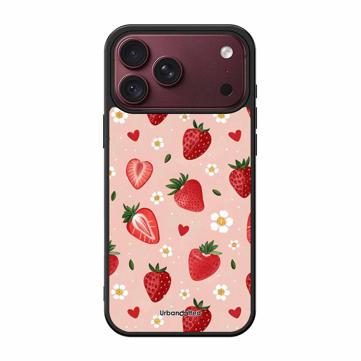 Strawberry Sweetheart Glass Case For iPhone 18 Pro