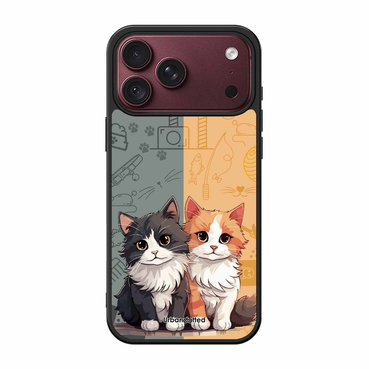 Yin and Yang Cats Glass Case For iPhone 18 Pro