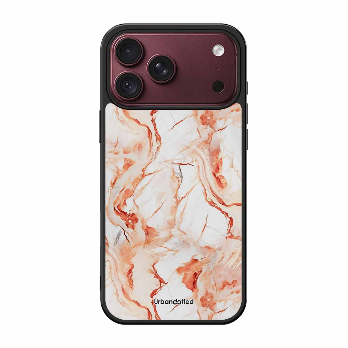 Elegant Rose Gold Veins Glass Case For iPhone 18 Pro Max