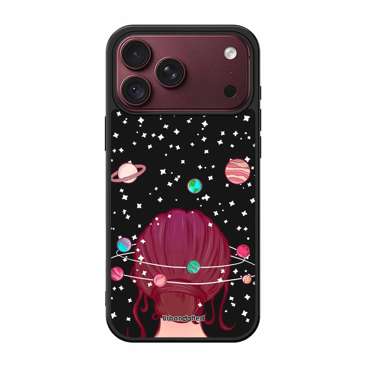 Galactic Hair Space Girl Glass Case For iPhone 18 Pro Max