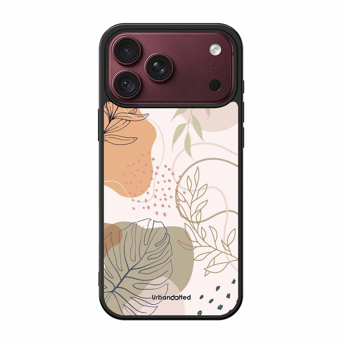 Minimalist Leaf Pattern Glass Case For iPhone 18 Pro