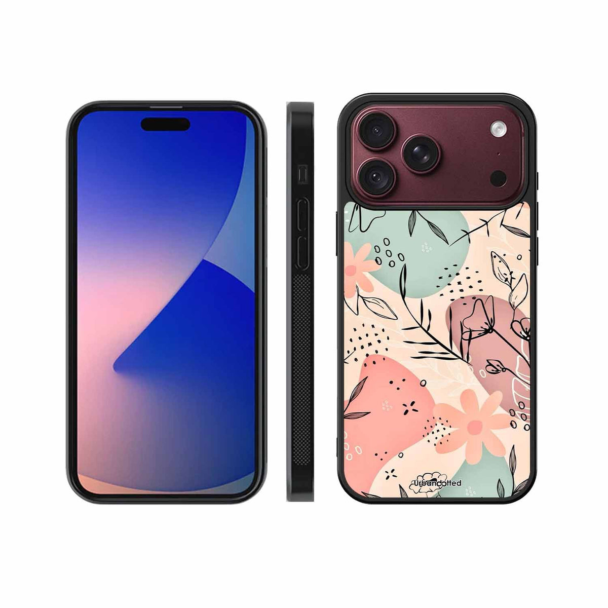 Abstract Floral Glass Case For iPhone 18 Pro Max