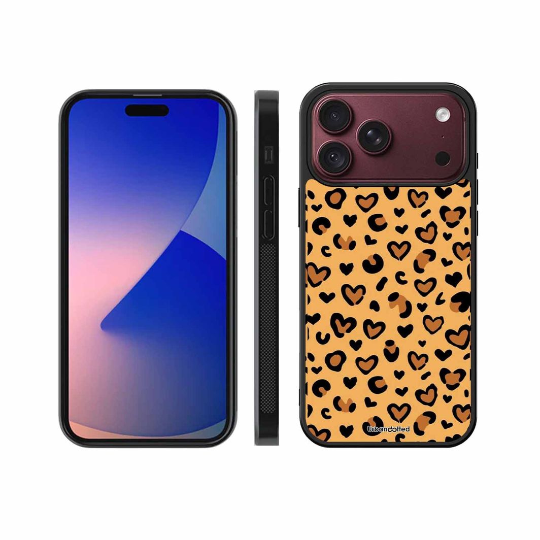 Native Animal Print Hearts Glass Case For iPhone 18 Pro