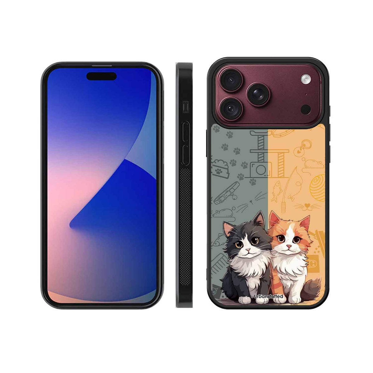 Yin and Yang Cats Glass Case For iPhone 18 Pro