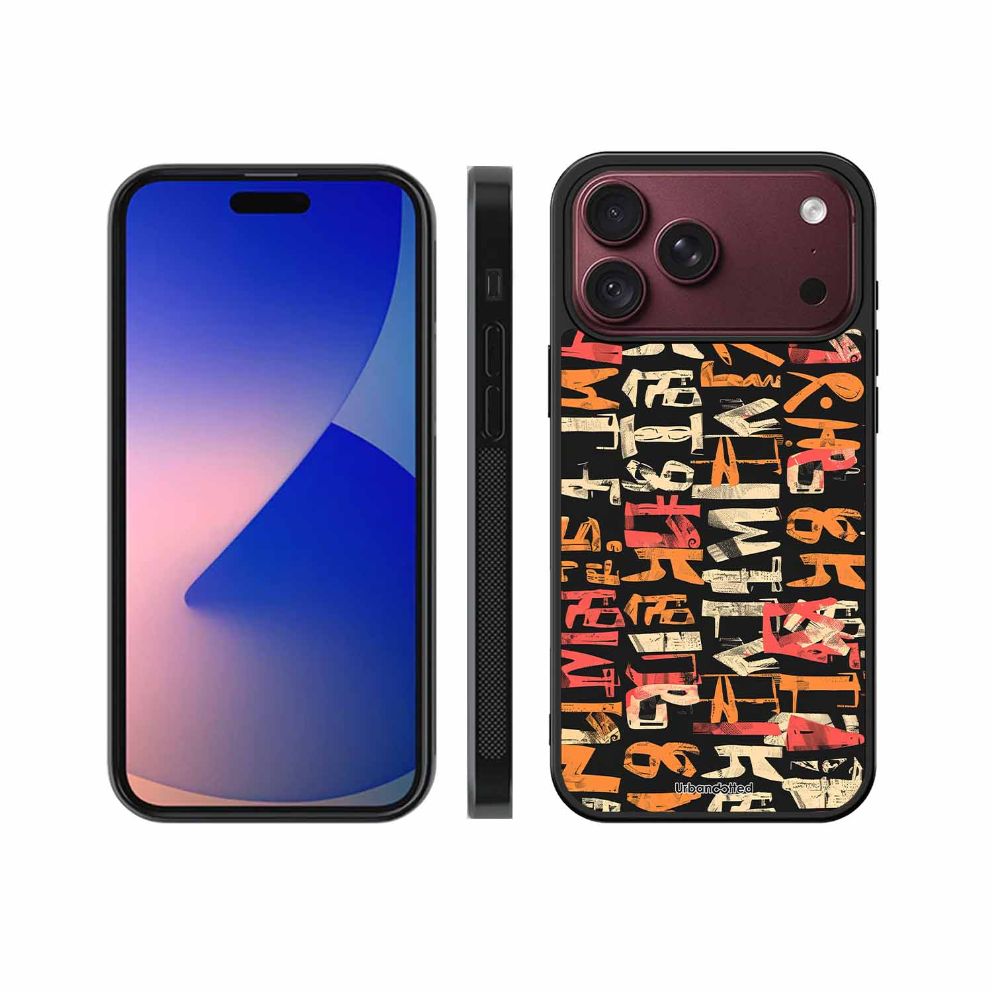 Mixed Typography Design Glass Case For iPhone 18 Pro