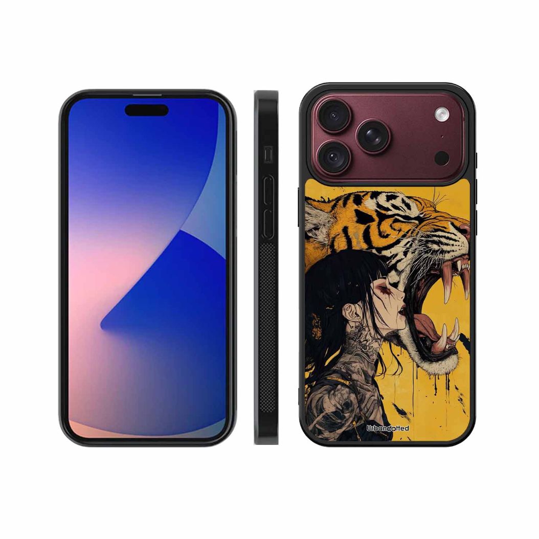 Tattooed Girl with Tiger Glass Case For iPhone 18 Pro