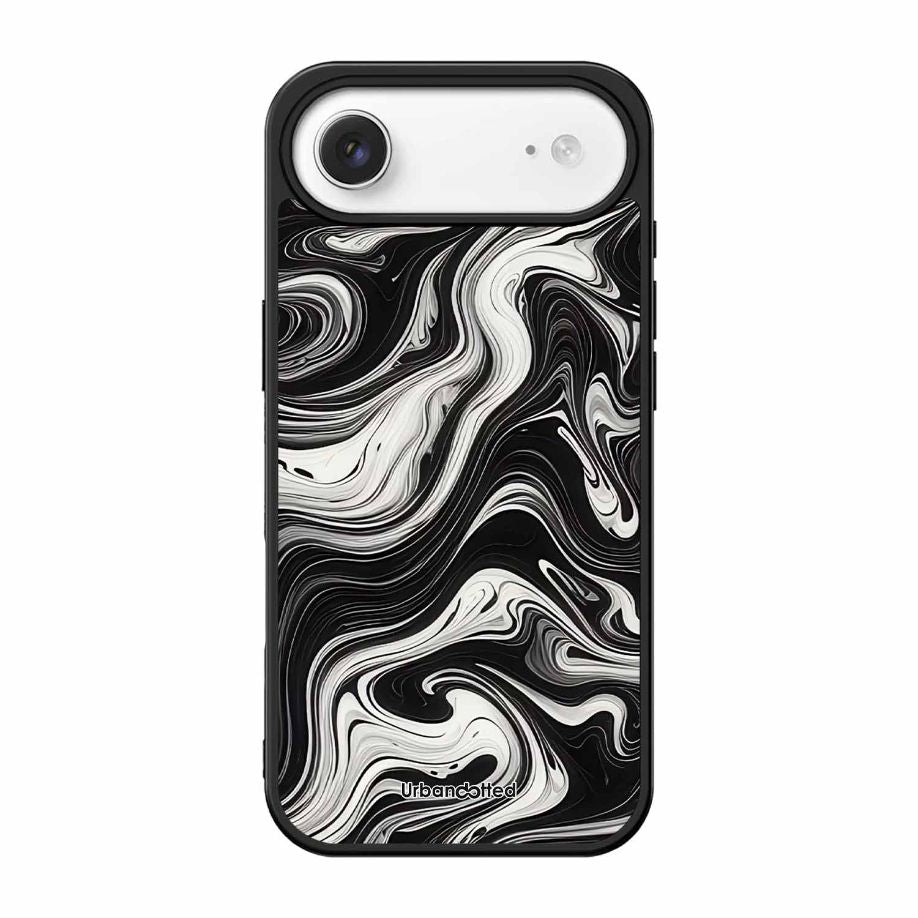 Monochrome Marble Glass Case For iPhone Air