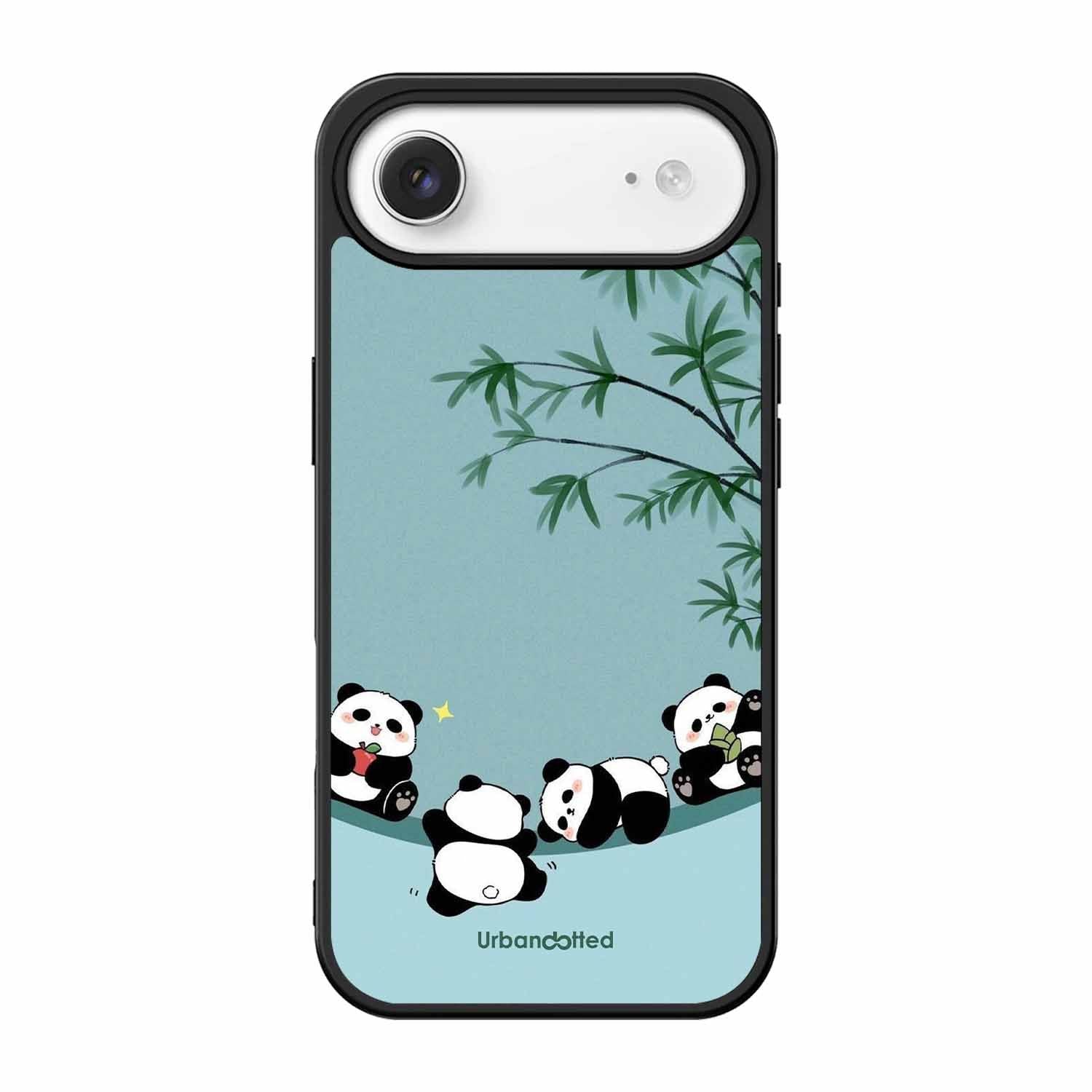 Cute Resting Pandas Glass Case For iPhone Air