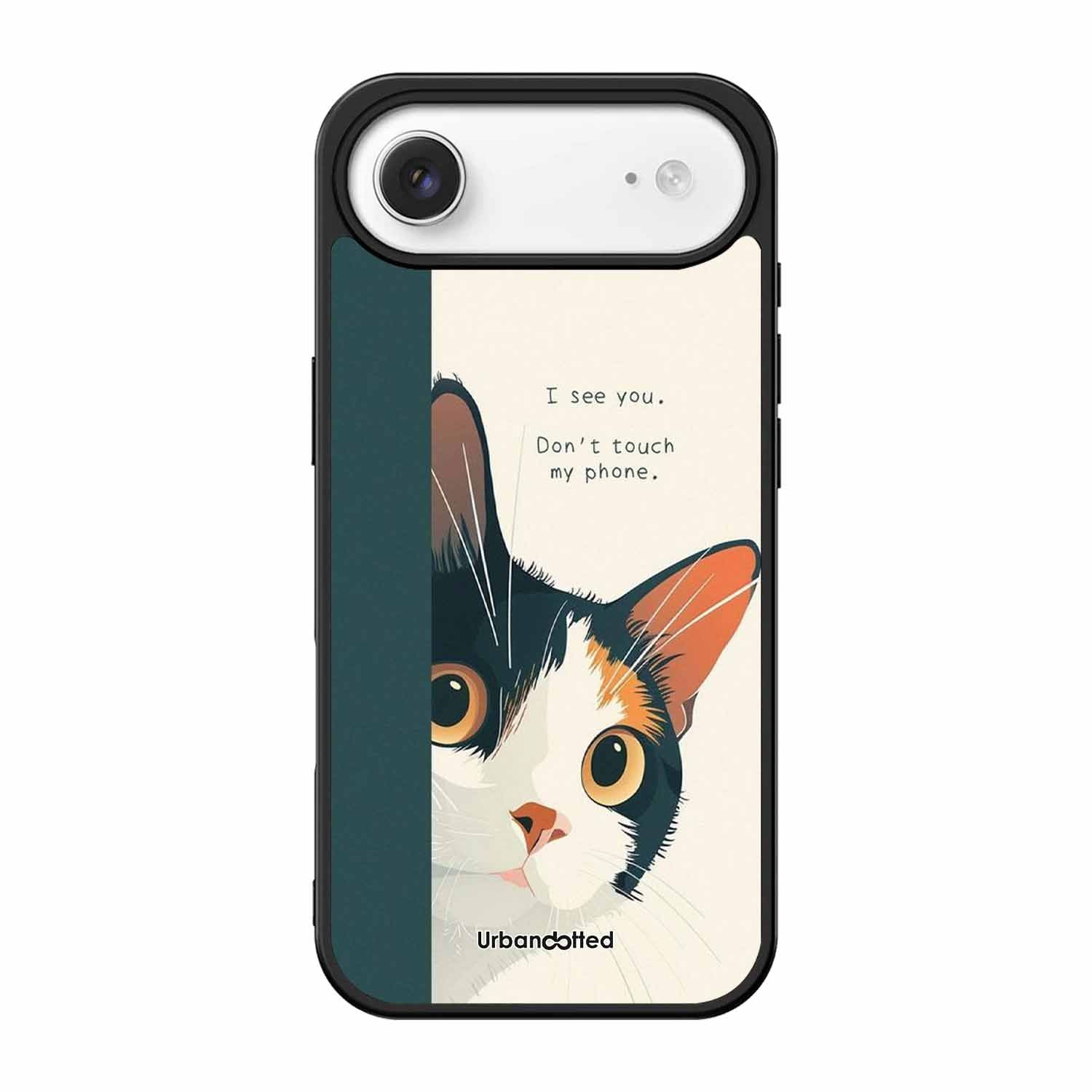 No Touch My Phone Cat Glass Case For iPhone Air