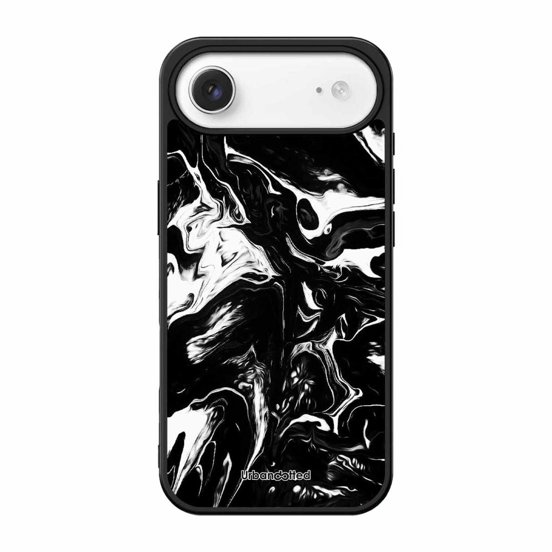 Dark Marble Texture Glass Case For iPhone Air