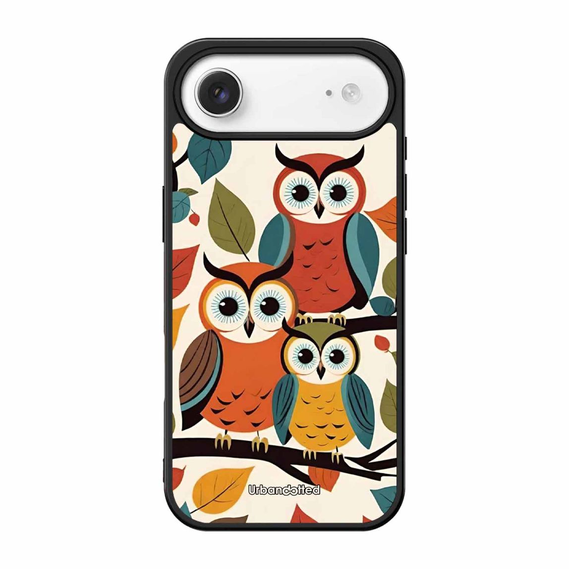 Retro Owl Family Glass Case For iPhone Air