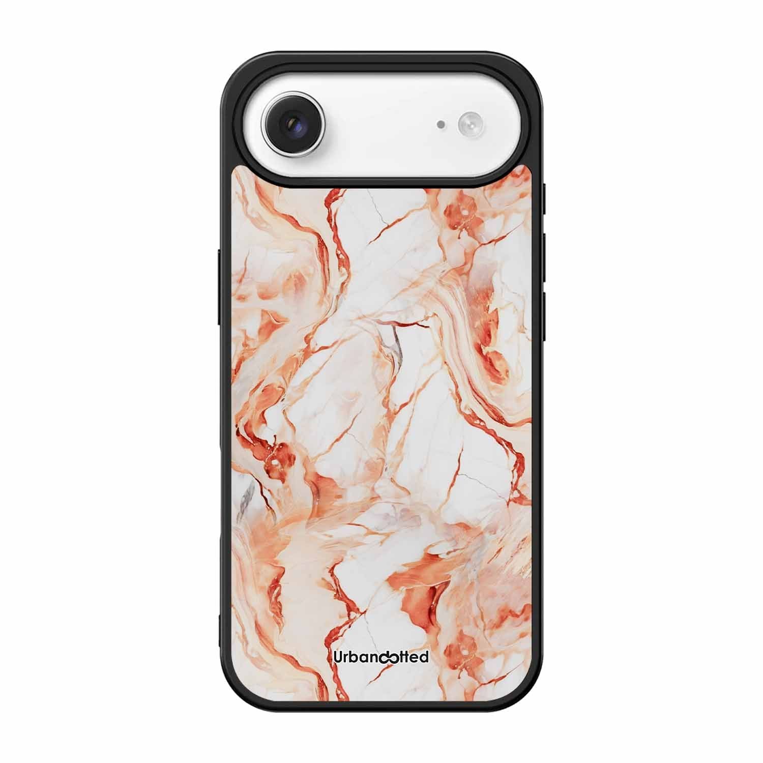 Elegant Rose Gold Veins Glass Case For iPhone Air