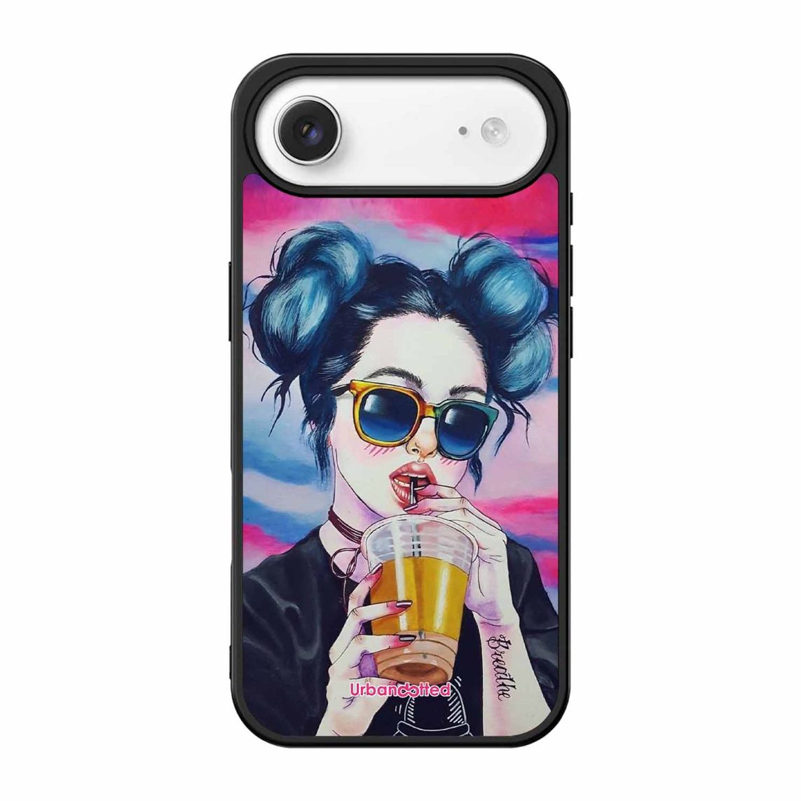 "Breathe" Tattoo Girl Glass Case For iPhone Air