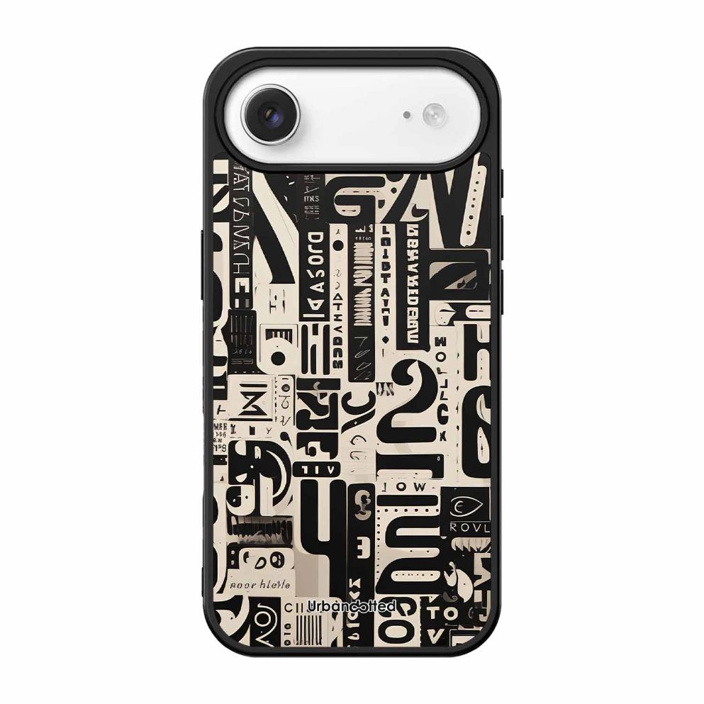 Abstract Typography Collage Glass Case For iPhone Air