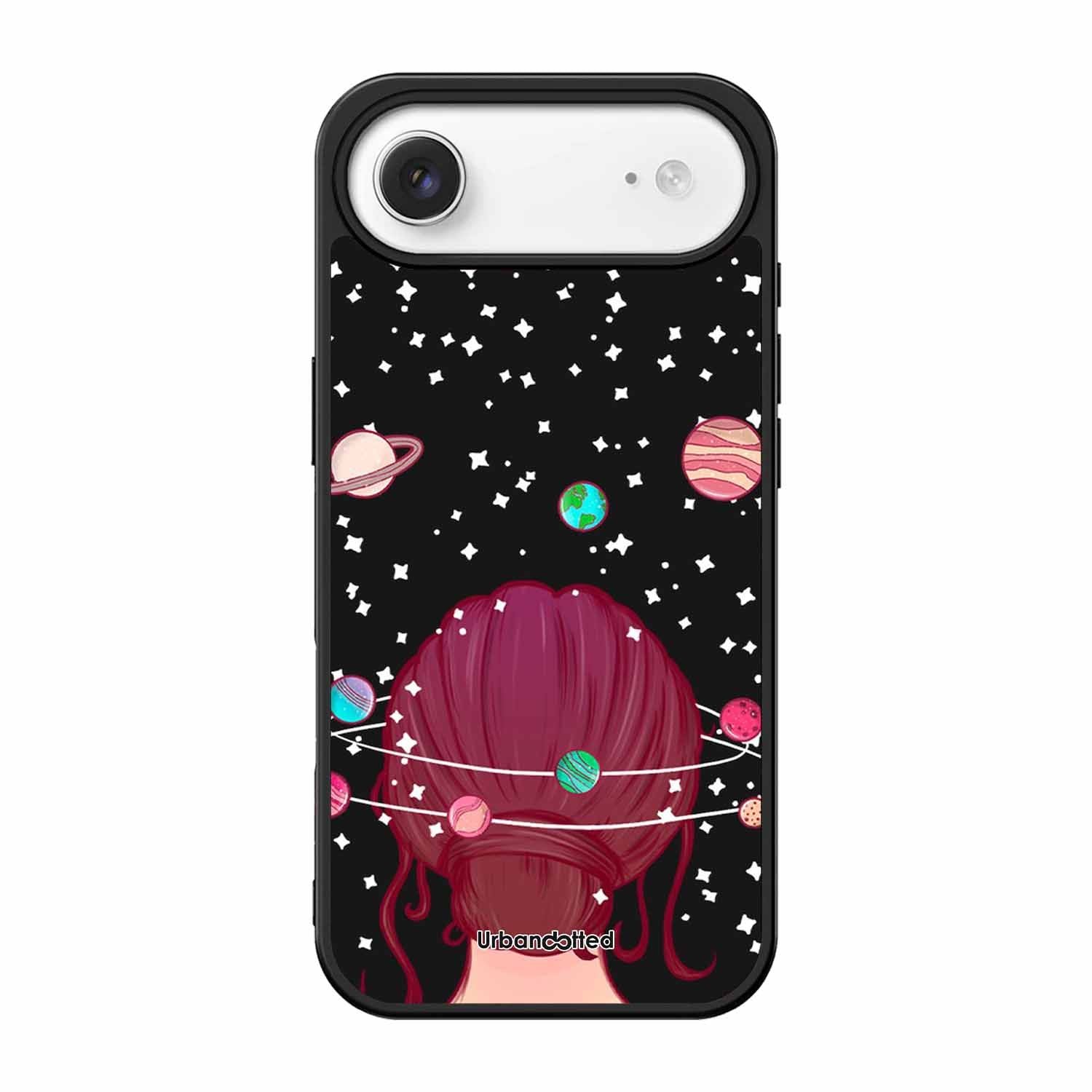 Galactic Hair Space Girl Glass Case For iPhone Air