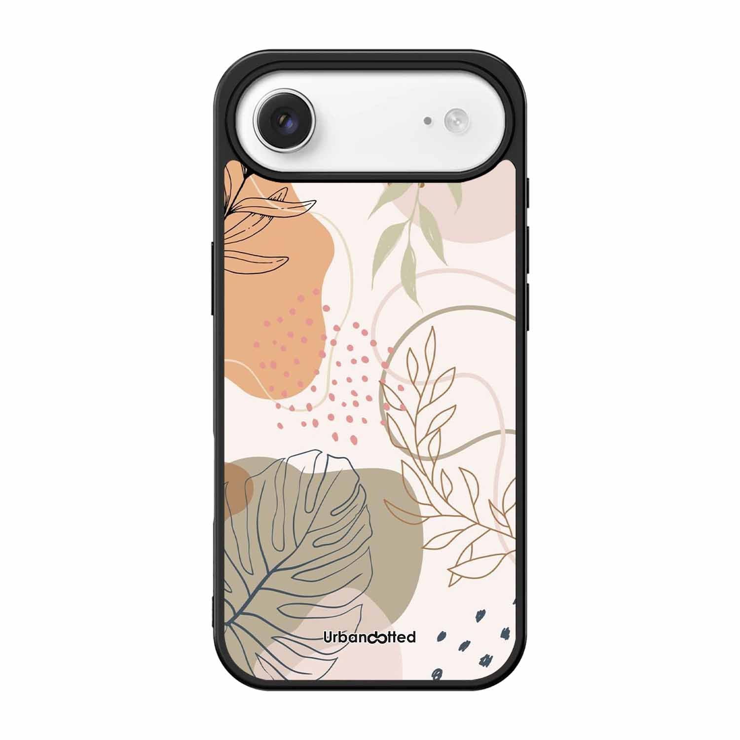 Minimalist Leaf Pattern Glass Case For iPhone Air