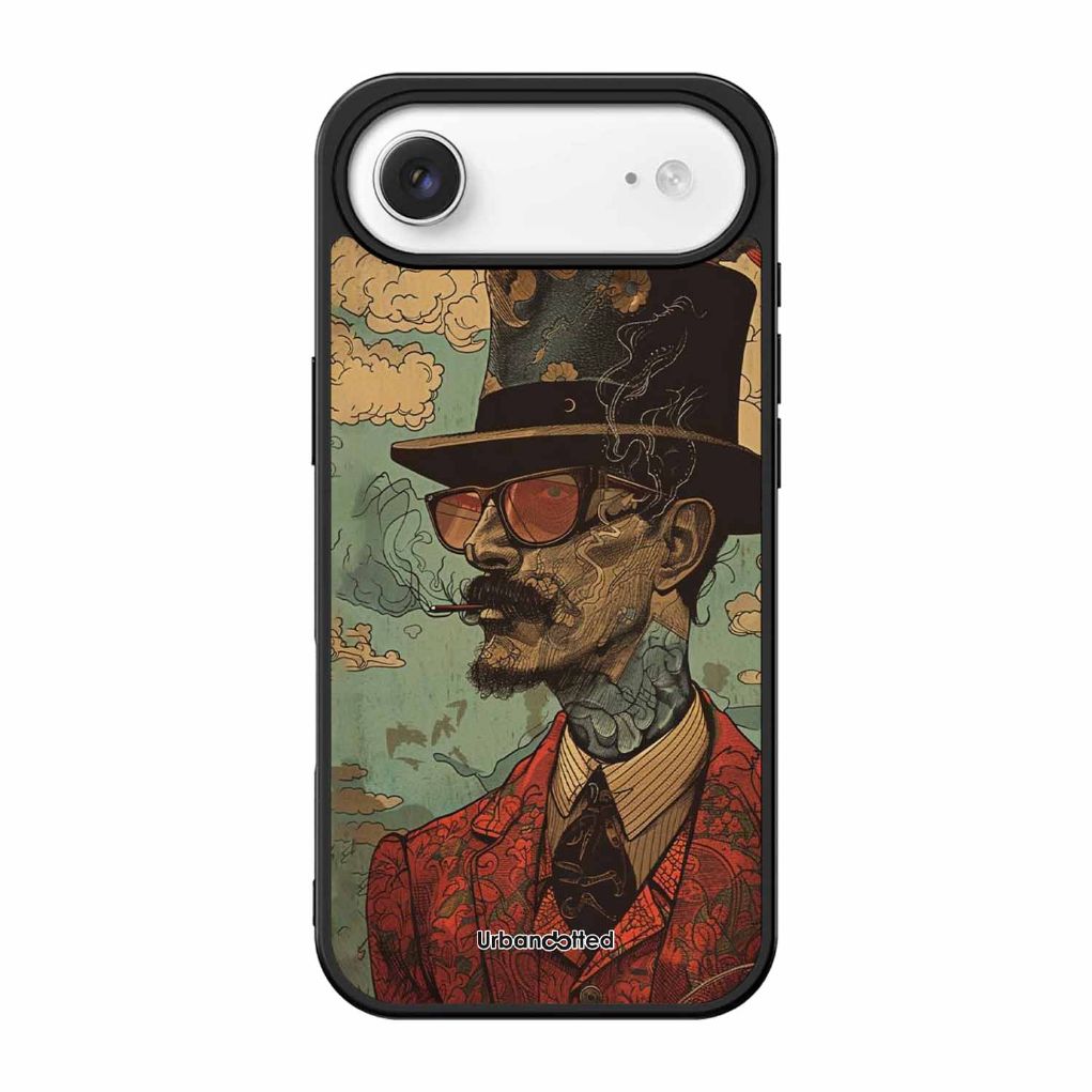 Steampunk Gentleman Smoker Glass Case For iPhone Air