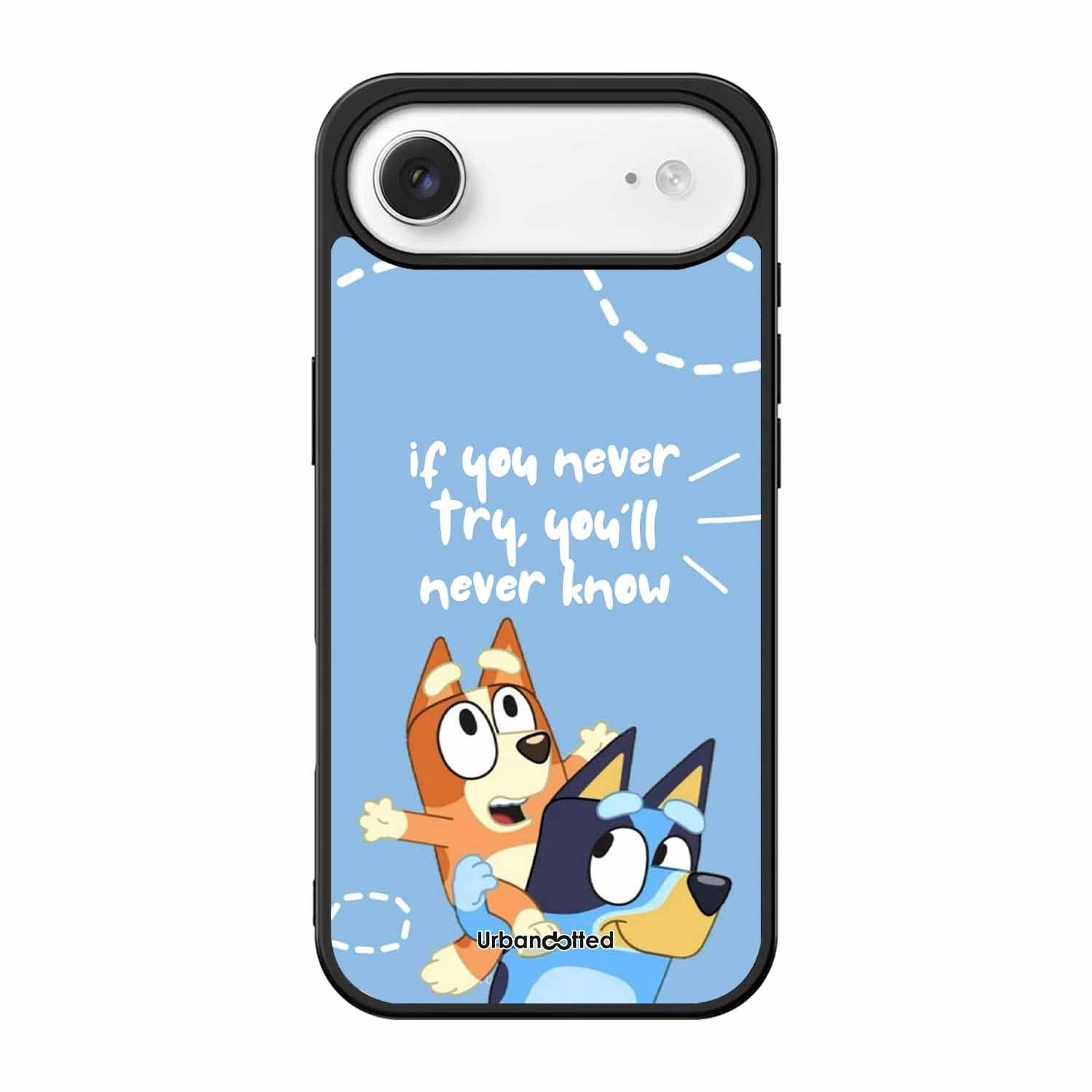 Bluey and Bingo Quote Glass Case For iPhone Air
