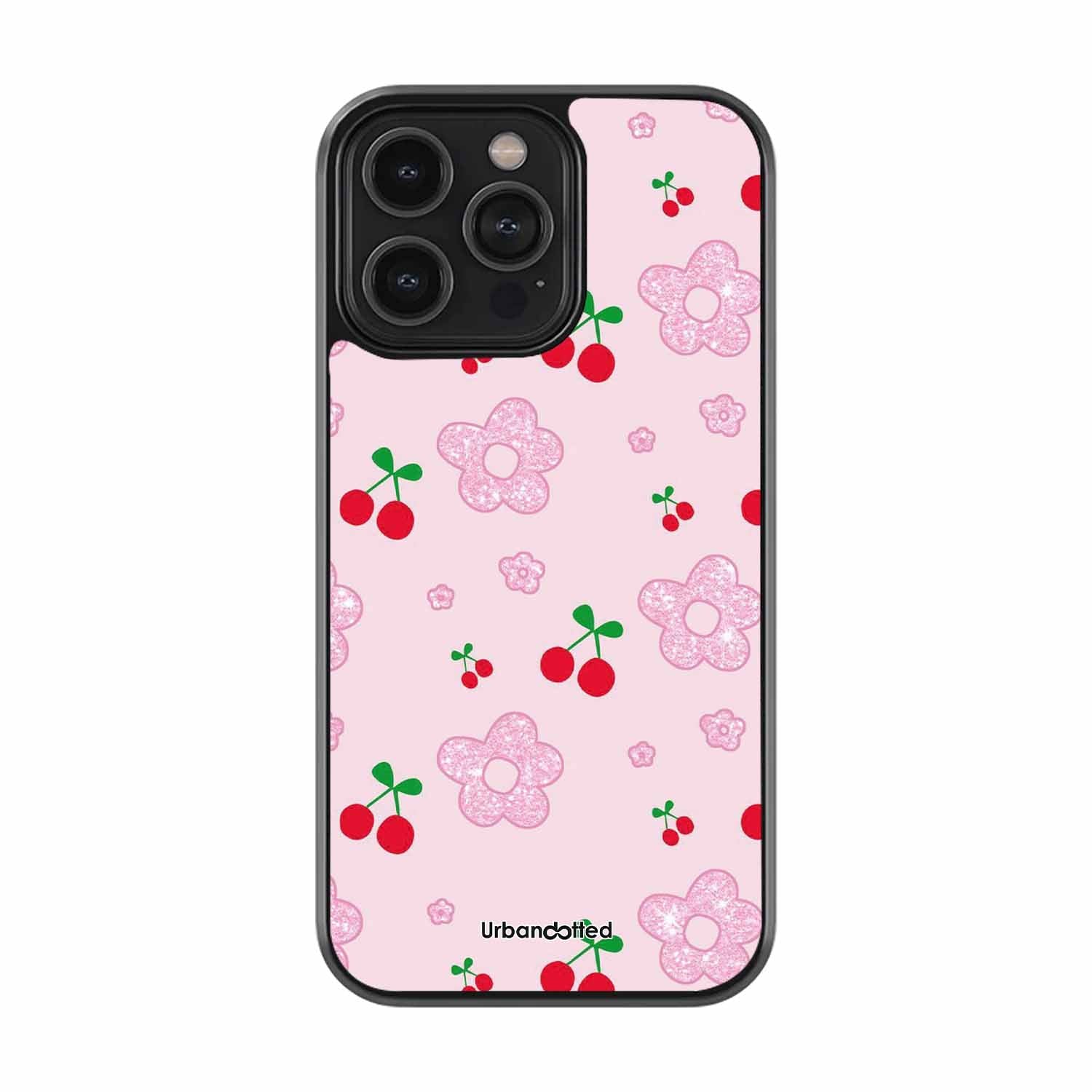Cherry Blossom Sparkle Glass Case