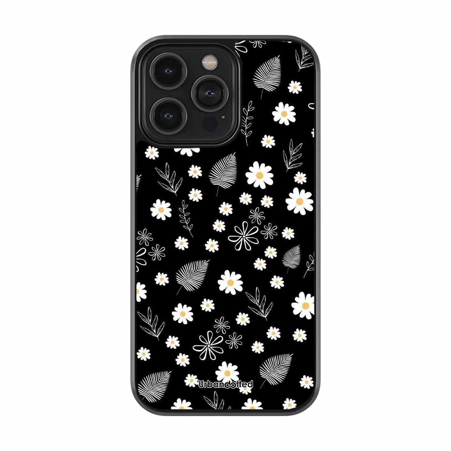 Monochrome Floral Glass Case