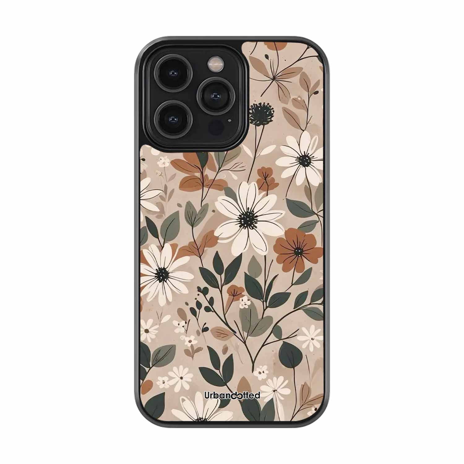 Earthy Botanical Bloom Glass Case