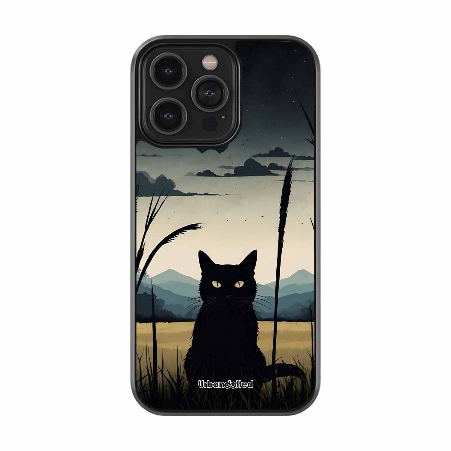Midnight Stalker Cat Glass Case