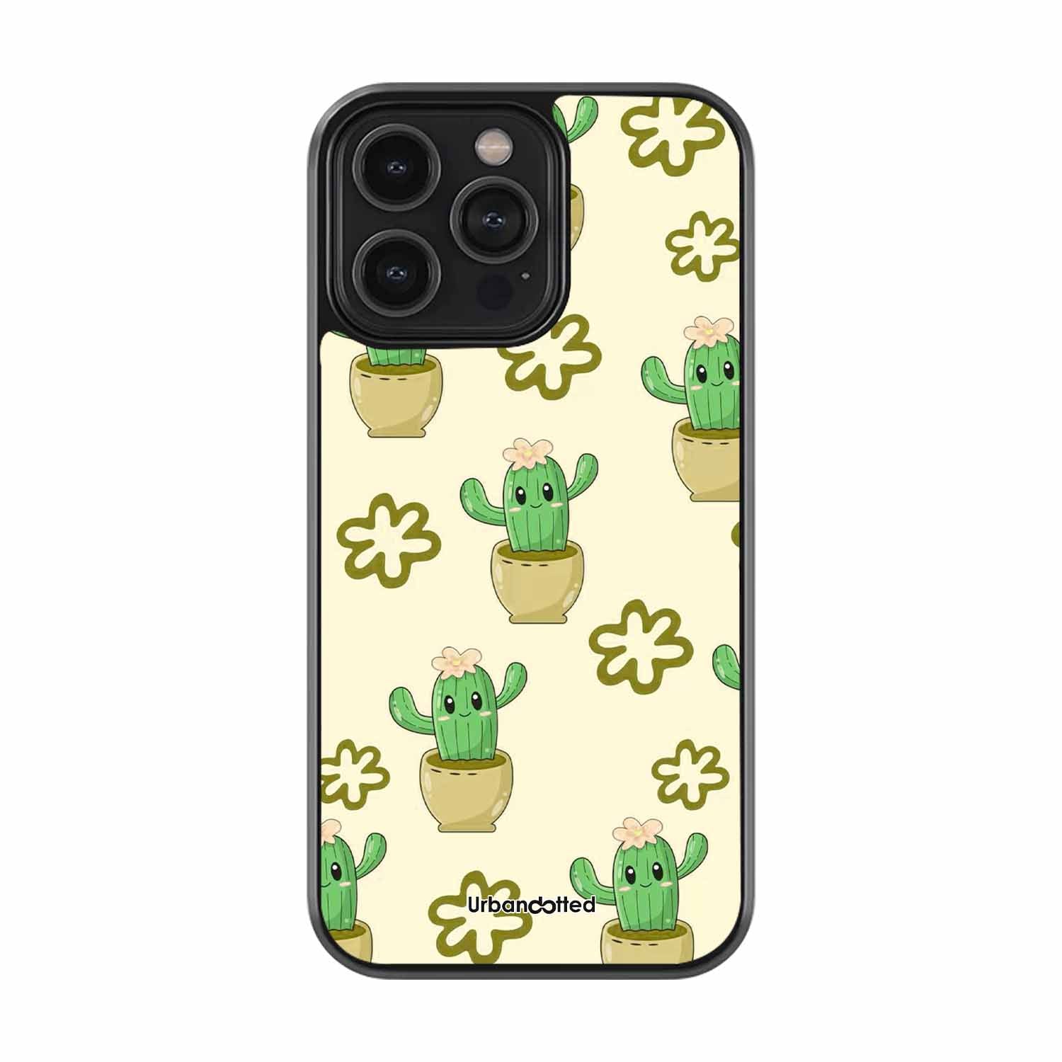Happy Cactus Garden Glass Case