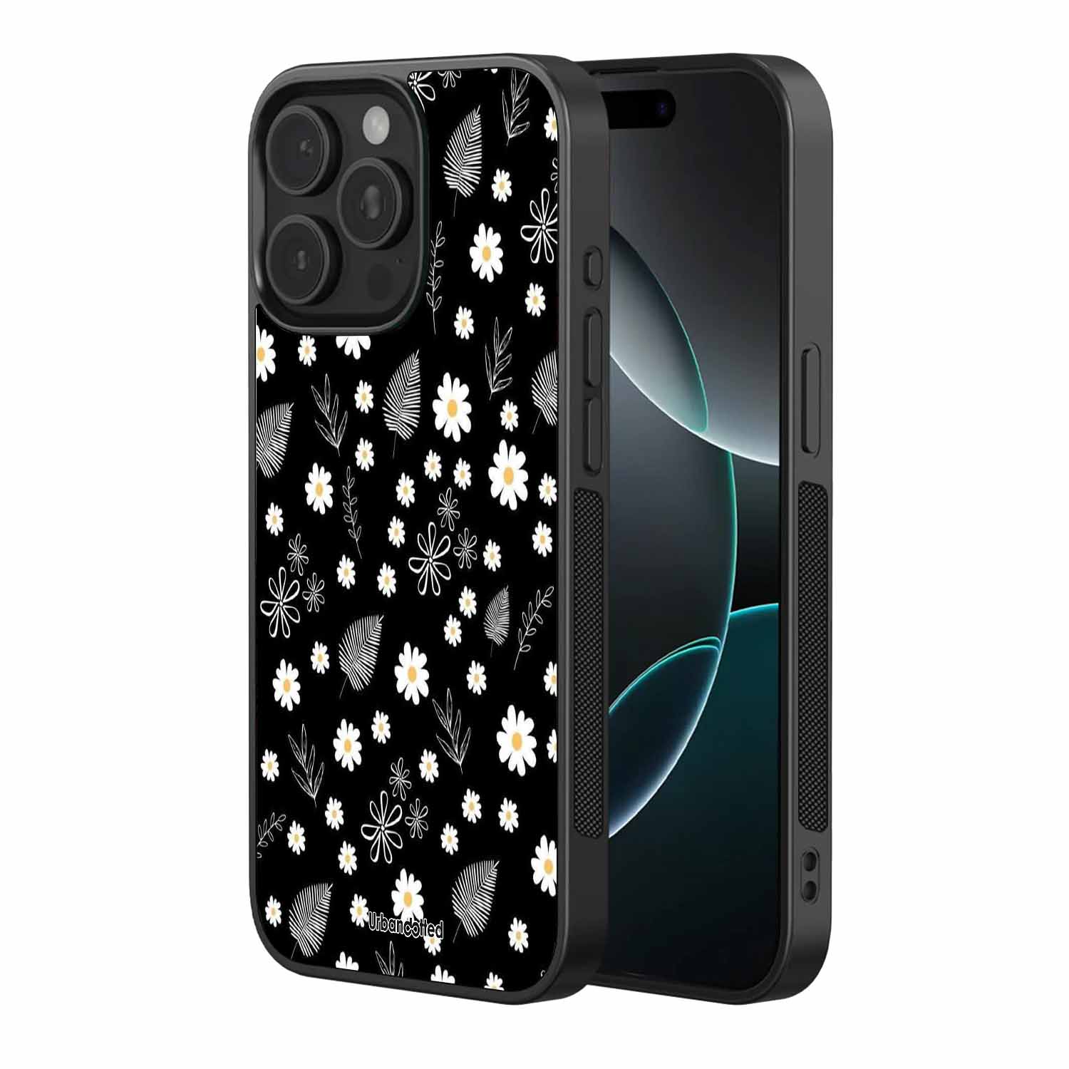 Monochrome Floral Glass Case