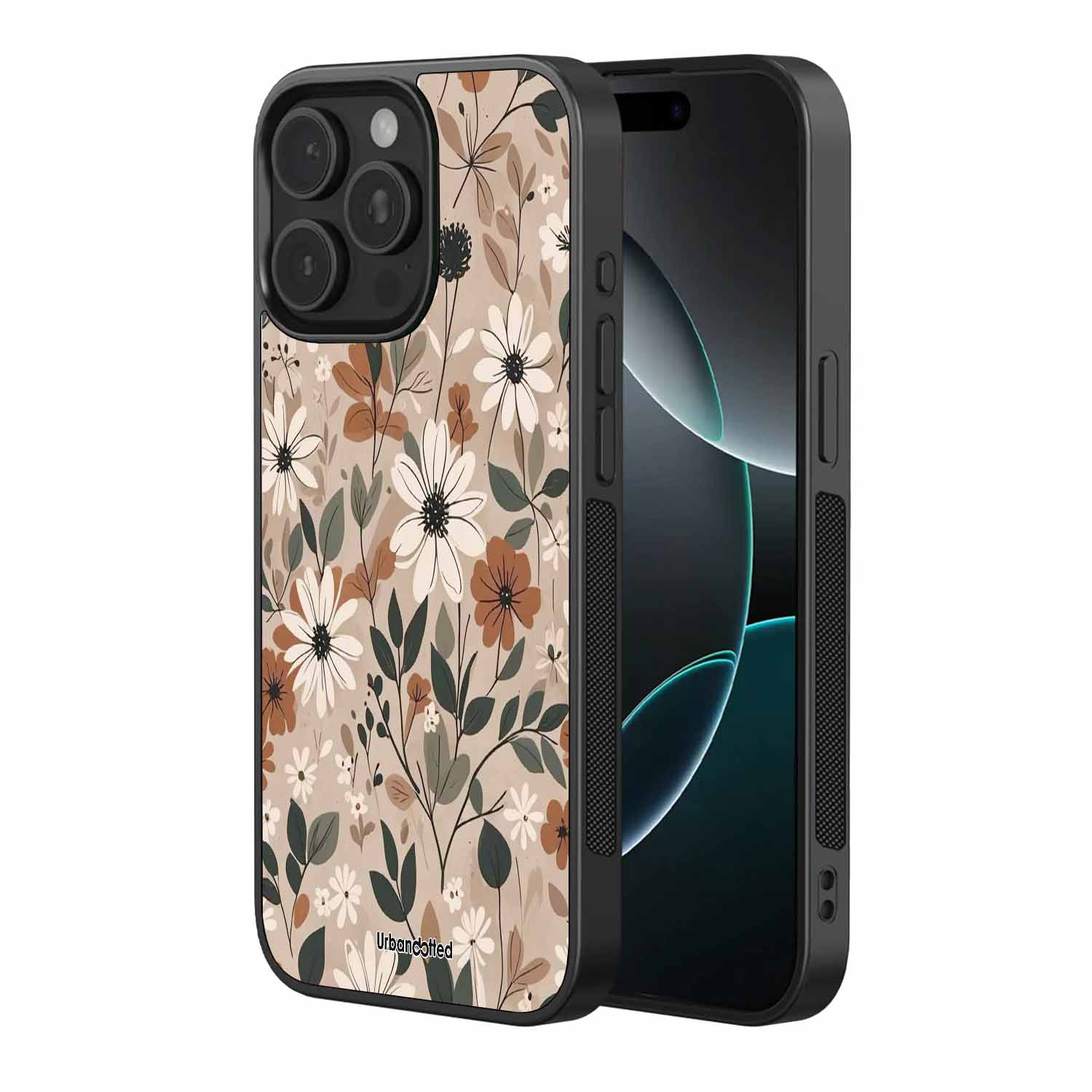 Earthy Botanical Bloom Glass Case
