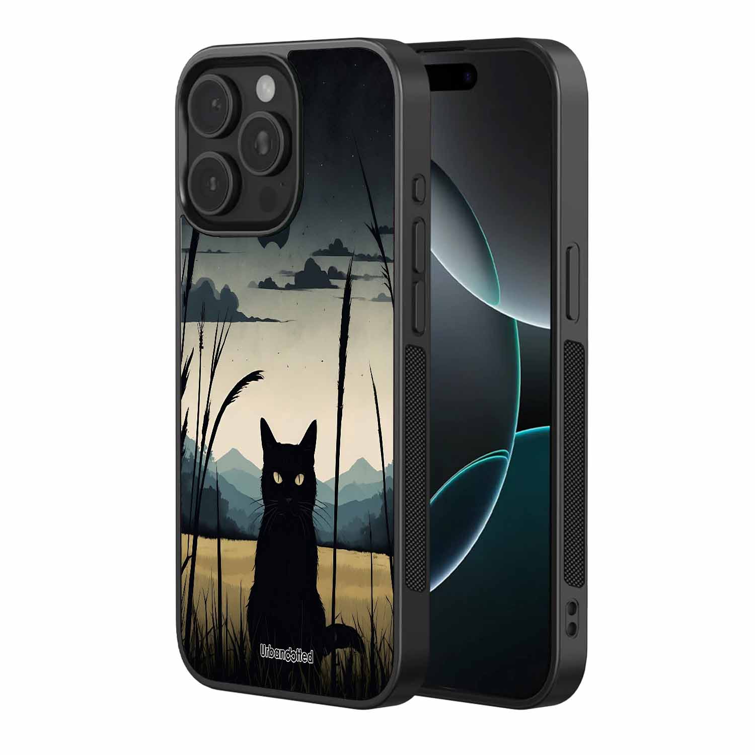 Midnight Stalker Cat Glass Case