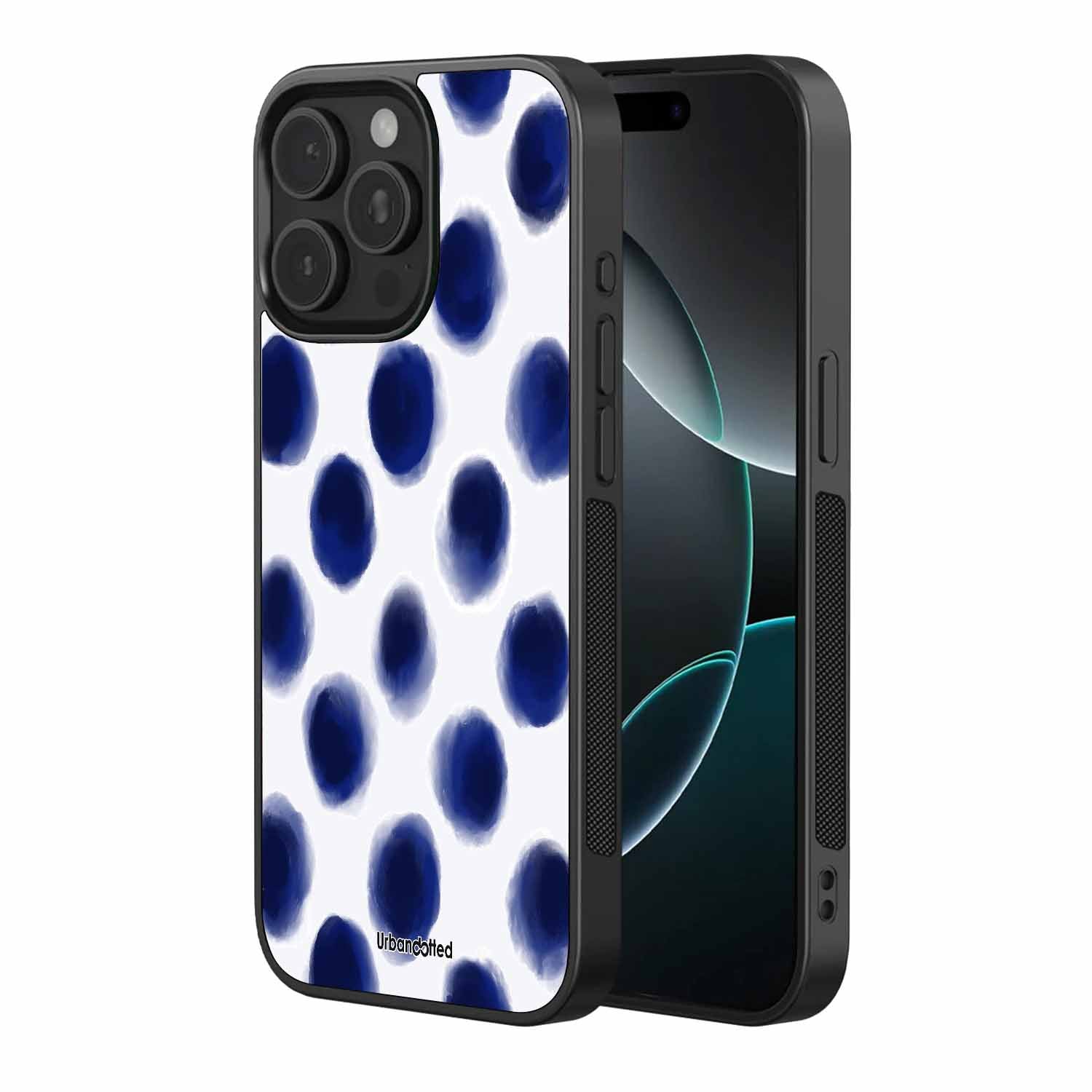Abstract Blue Spots Glass Case